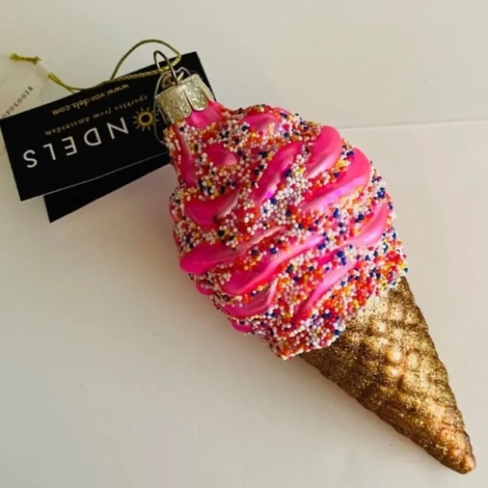 Anthropologie Vondels Ice Cream Cone Ornament.